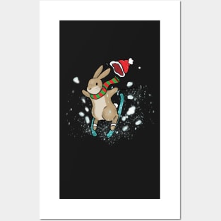 Christmas Ski Bunny Posters and Art